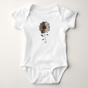 German Shepherd You Are My World Sunflower Graphic Baby Bodysuit