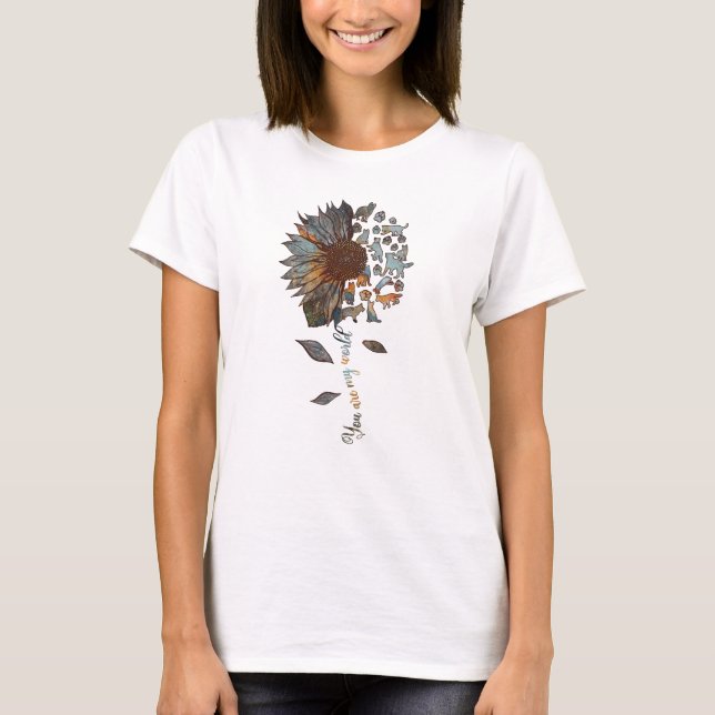 German Shepherd You Are My World Sunflower Graphic T-Shirt (Front)