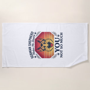 German Shepherd You Dog Retro Sunset Paws_1 Beach Towel