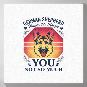 German Shepherd You Dog Retro Sunset Paws_1 Canvas Photo Tile