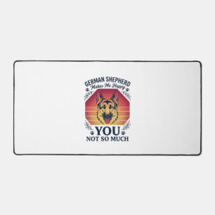 German Shepherd You Dog Retro Sunset Paws_1 Desk Mat