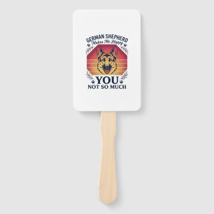 German Shepherd You Dog Retro Sunset Paws_1 Hand Fan