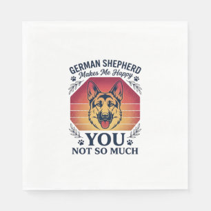 German Shepherd You Dog Retro Sunset Paws_1 Napkins