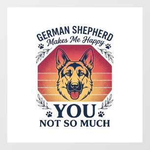 German Shepherd You Dog Retro Sunset Paws_1 Window Cling