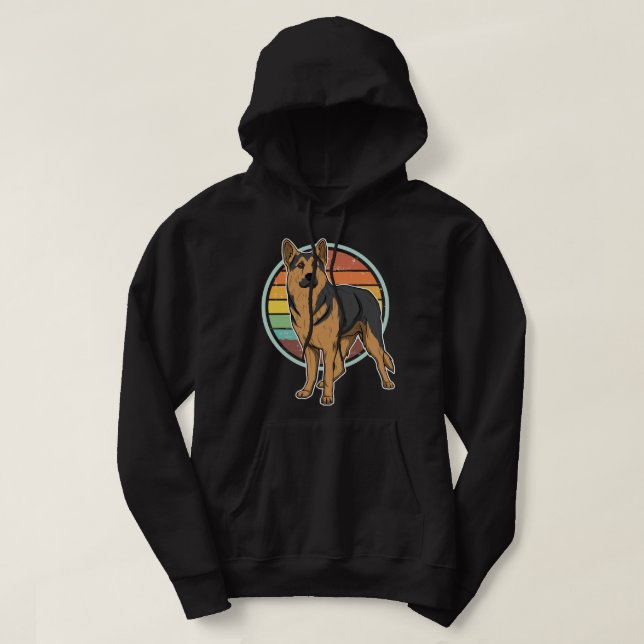 German Shepherdd Dog GSD Vintage (3) Hoodie (Design Front)
