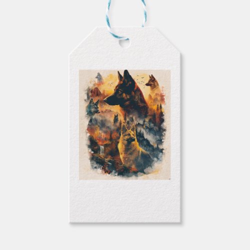 German Shepherds Across Mythical Realms Gift Tags
