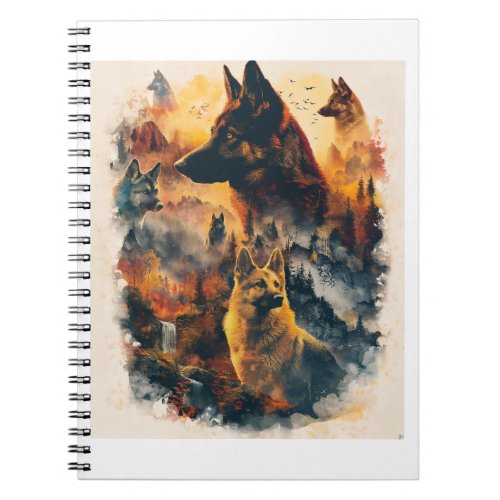 German Shepherds Across Mythical Realms Notebook