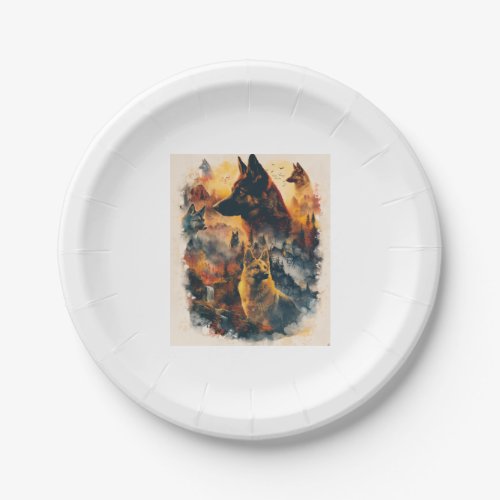 German Shepherds Across Mythical Realms Paper Plates
