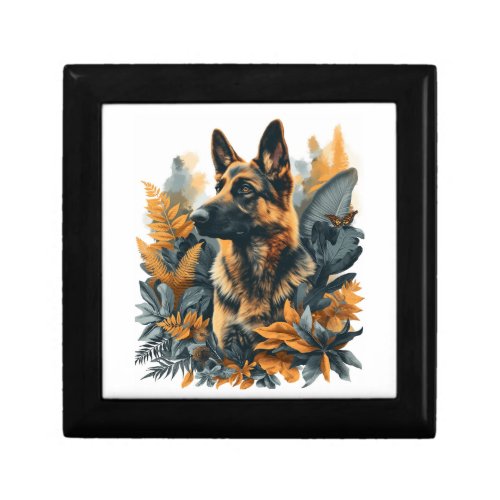 German Shepherds Amid Exotic Foliage Gift Box