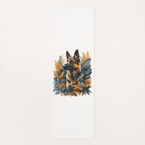 German Shepherds Amid Exotic Foliage Yoga Mat