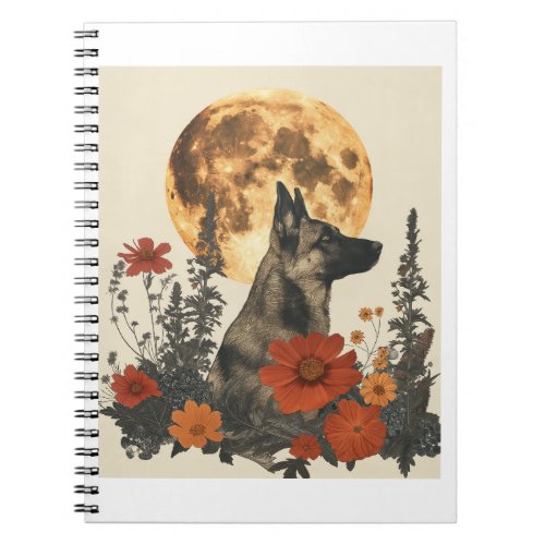 German Shepherds Amidst Blossoming Moons Notebook