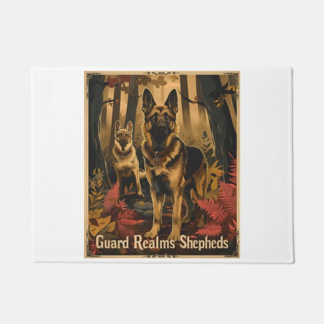 German Shepherds Amidst Magical Foliage Doormat (Front)