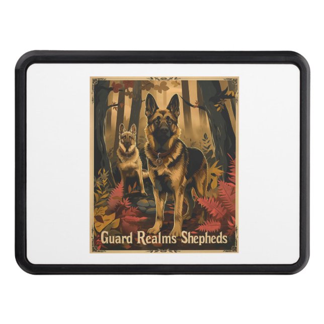 German Shepherds Amidst Magical Foliage Hitch Cover (Front)