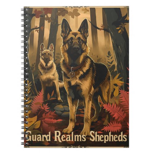 German Shepherds Amidst Magical Foliage Notebook