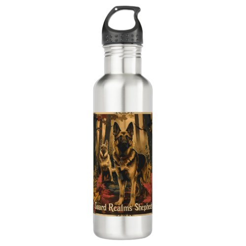 German Shepherds Amidst Magical Foliage Stainless Steel Water Bottle