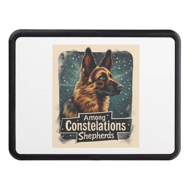 German Shepherds Amongst Constellations Hitch Cover (Front)