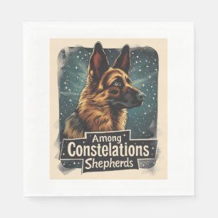German Shepherds Amongst Constellations Napkins