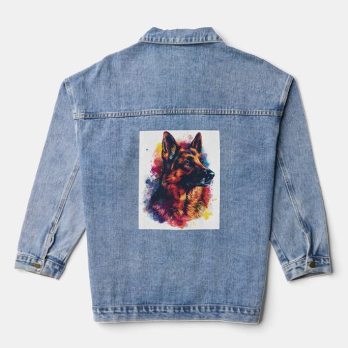 German Shepherds Amongst Cosmic Deities Position Denim Jacket