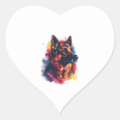 German Shepherds Amongst Cosmic Deities Position Heart Sticker