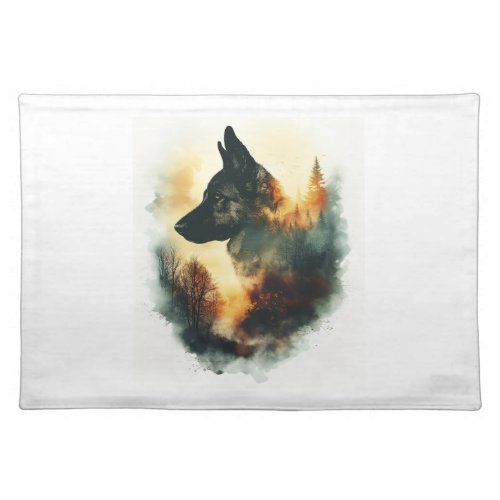 German Shepherds as Ghostly Guides Cloth Placemat