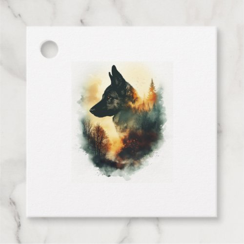 German Shepherds as Ghostly Guides Favor Tags