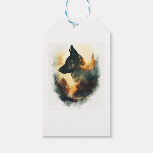 German Shepherds as Ghostly Guides Gift Tags