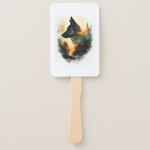 German Shepherds as Ghostly Guides Hand Fan