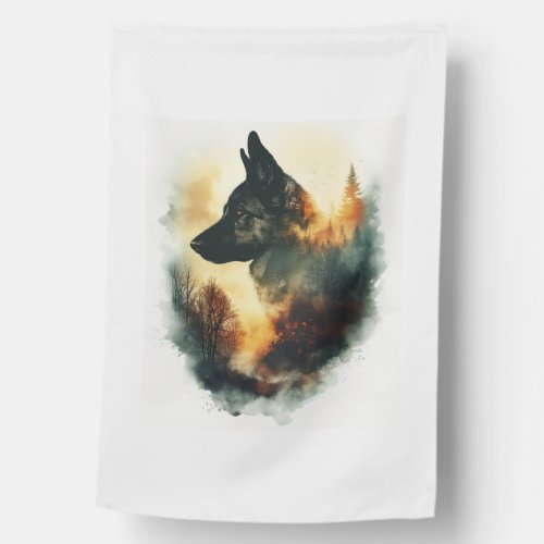 German Shepherds as Ghostly Guides House Flag