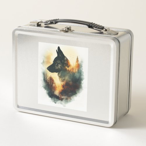 German Shepherds as Ghostly Guides Metal Lunch Box