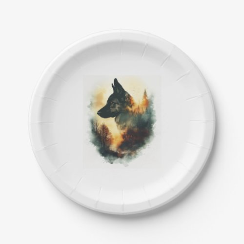 German Shepherds as Ghostly Guides Paper Plates