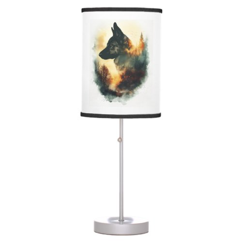 German Shepherds as Ghostly Guides Table Lamp
