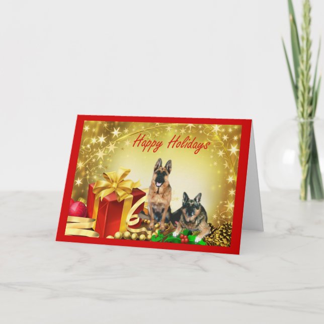 German Shepherds Christmas Card (Front)