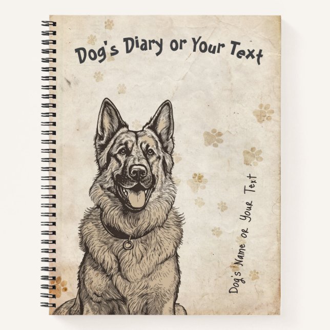 German Shepherd's Diary Notebook (Front)