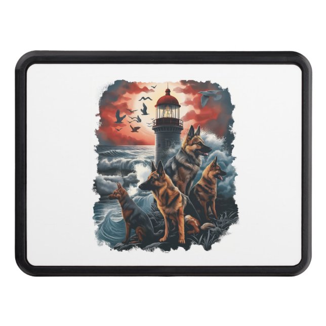 German Shepherds Guiding Lost Souls Hitch Cover (Front)