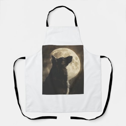 German Shepherds Howling at the Moon Apron