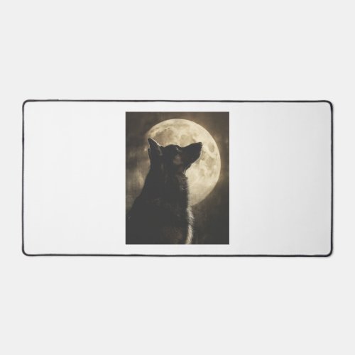 German Shepherds Howling at the Moon Desk Mat