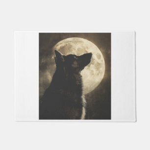 German Shepherds Howling at the Moon Doormat