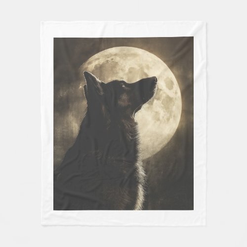 German Shepherds Howling at the Moon Fleece Blanket