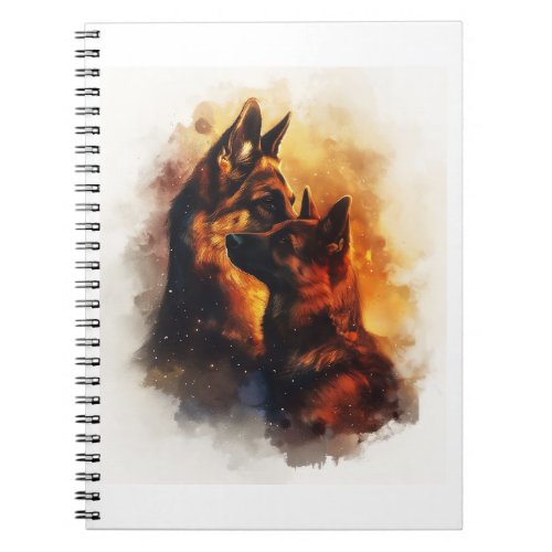 German Shepherds in Celestial Cuddles Notebook