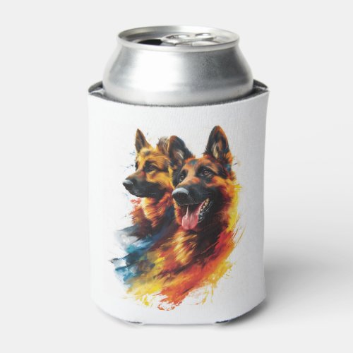 German Shepherds in Colorful Cyclone Can Cooler