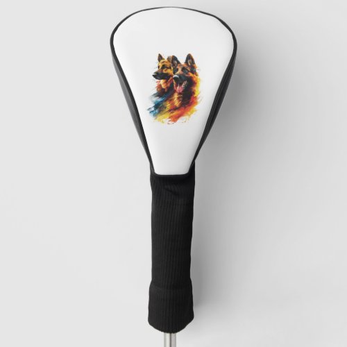 German Shepherds in Colorful Cyclone Golf Head Cover