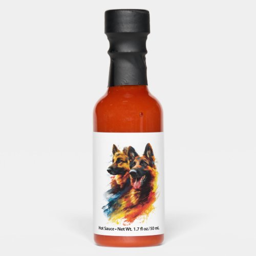 German Shepherds in Colorful Cyclone Hot Sauces