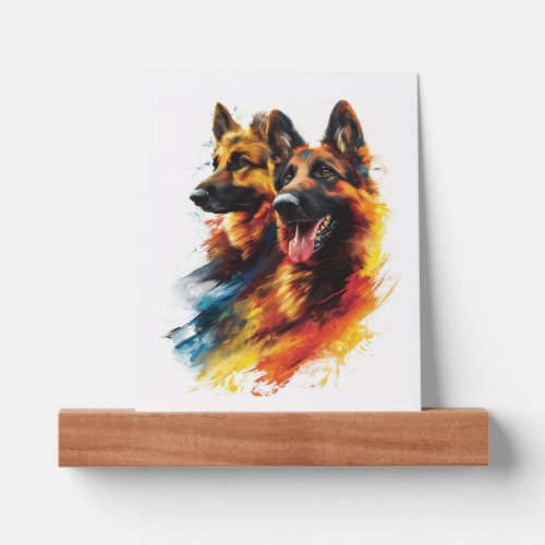 German Shepherds in Colorful Cyclone Picture Ledge