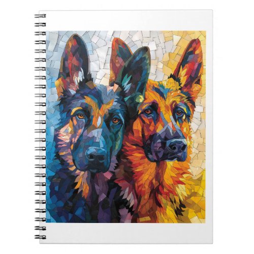 German Shepherds in Colorful Harmony Notebook