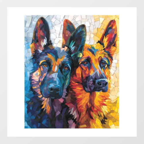 German Shepherds in Colorful Harmony Wall Decal