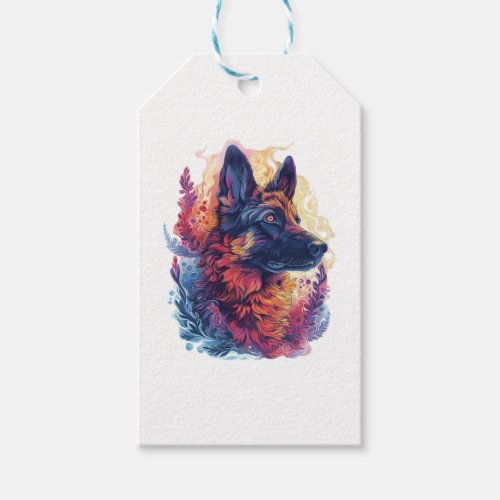 German Shepherds in Deep Sea Elegance Gift Tags