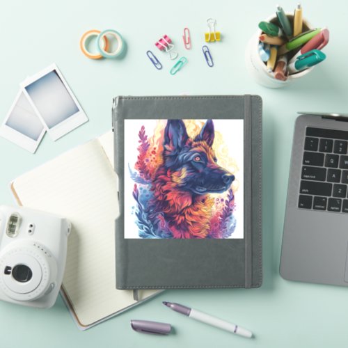 German Shepherds in Deep Sea Elegance Sticker