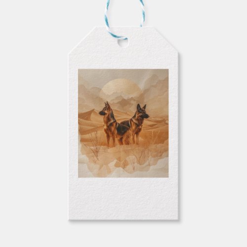 German Shepherds in Desert Dreams Gift Tags