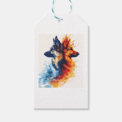 German Shepherds in Elemental Harmony Gift Tags