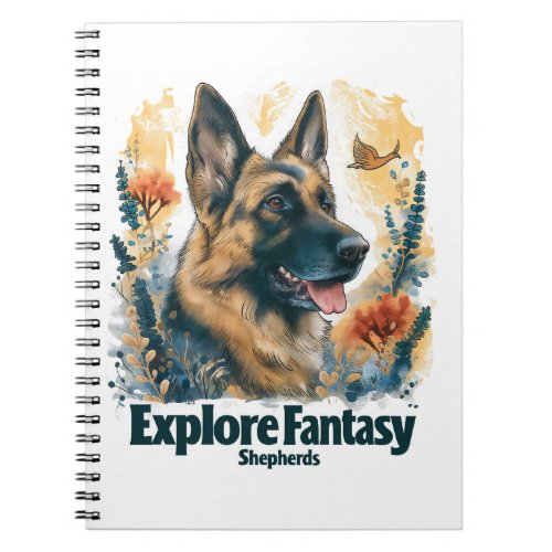 German Shepherds in Fantasy Forest Notebook
